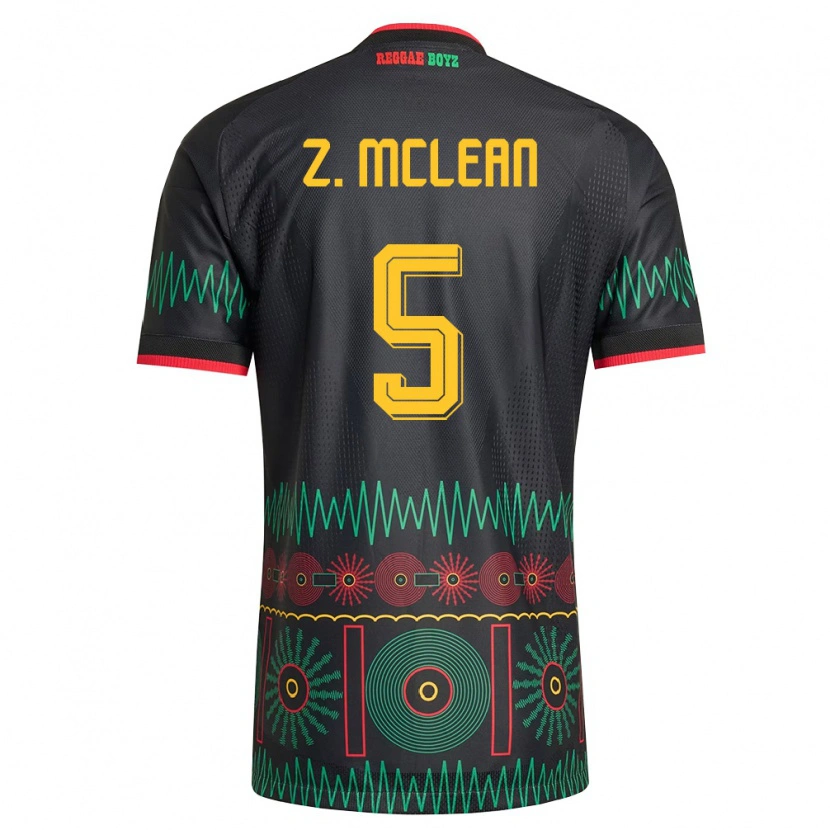 Danxen Män Jamaica Zienodean Mclean #5 Svart Röd Gul Bortatröja Matchtröjor 26-28 Tröjor T-Tröja