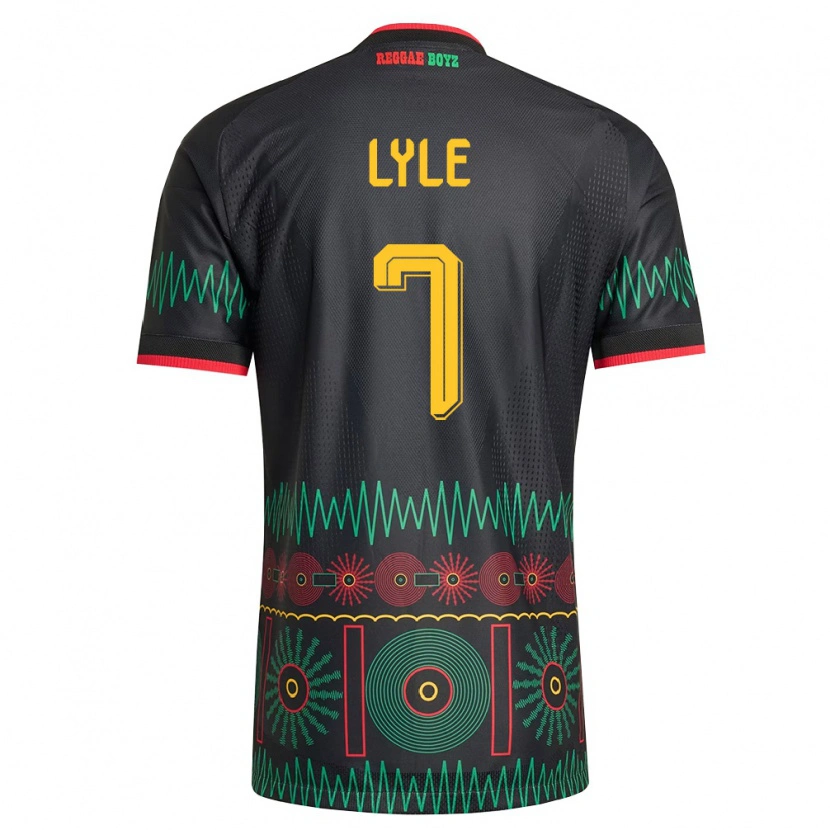 Danxen Män Jamaica Jamone Lyle #7 Svart Röd Gul Bortatröja Matchtröjor 26-28 Tröjor T-Tröja