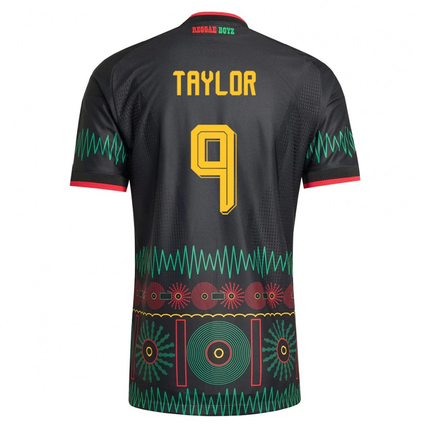 Danxen Män Jamaica Giovanni Taylor #9 Svart Röd Gul Bortatröja Matchtröjor 26-28 Tröjor T-Tröja