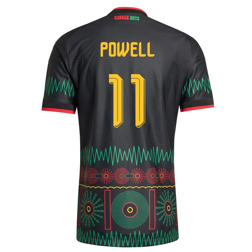 Danxen Män Jamaica Destiny Powell #11 Svart Röd Gul Bortatröja Matchtröjor 26-28 Tröjor T-Tröja