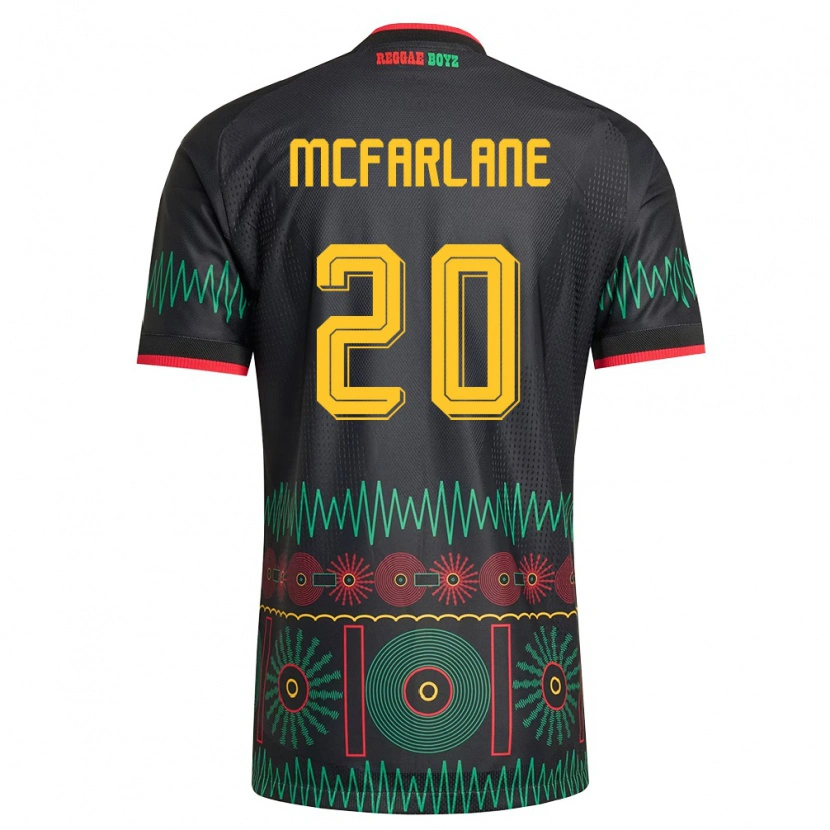 Danxen Män Jamaica Ayden Mcfarlane #20 Svart Röd Gul Bortatröja Matchtröjor 26-28 Tröjor T-Tröja