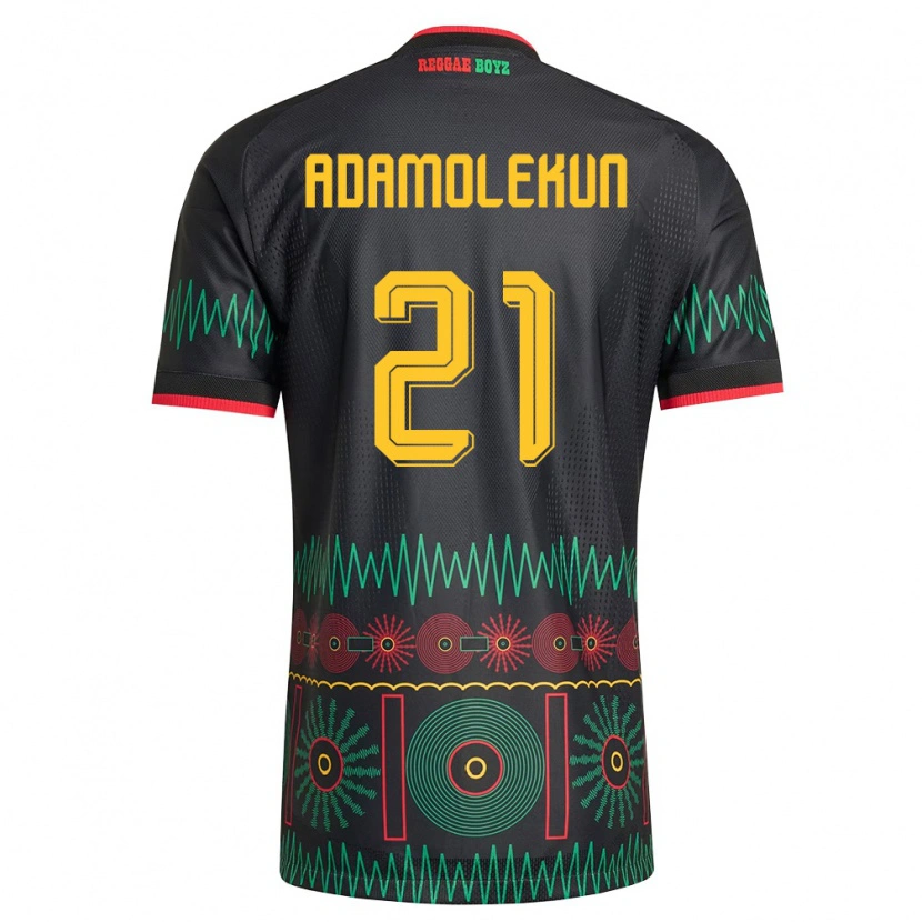 Danxen Män Jamaica Olufolasade Adamolekun #21 Svart Röd Gul Bortatröja Matchtröjor 26-28 Tröjor T-Tröja