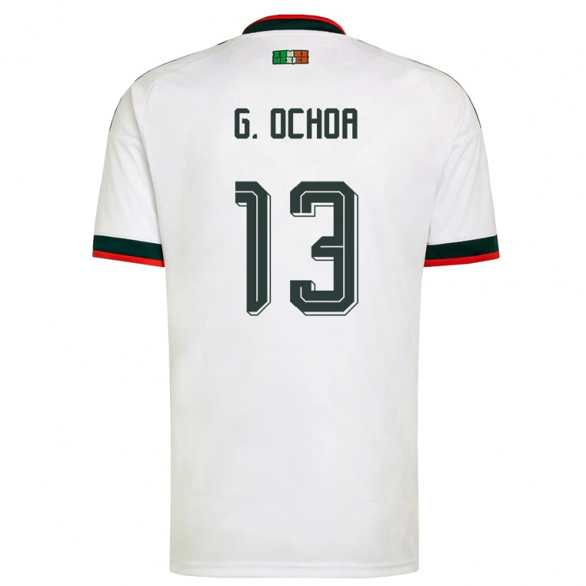 Danxen Män Mexiko Guillermo Ochoa #13 Vit Burgund Grön Bortatröja Matchtröjor 26-28 Tröjor T-Tröja