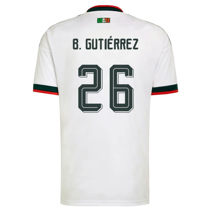 Danxen Män Mexiko Brian Gutiérrez #26 Vit Burgund Grön Bortatröja Matchtröjor 26-28 Tröjor T-Tröja