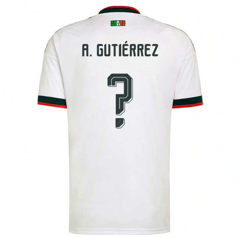 Danxen Män Mexiko Alex Gutiérrez #0 Vit Burgund Grön Bortatröja Matchtröjor 26-28 Tröjor T-Tröja