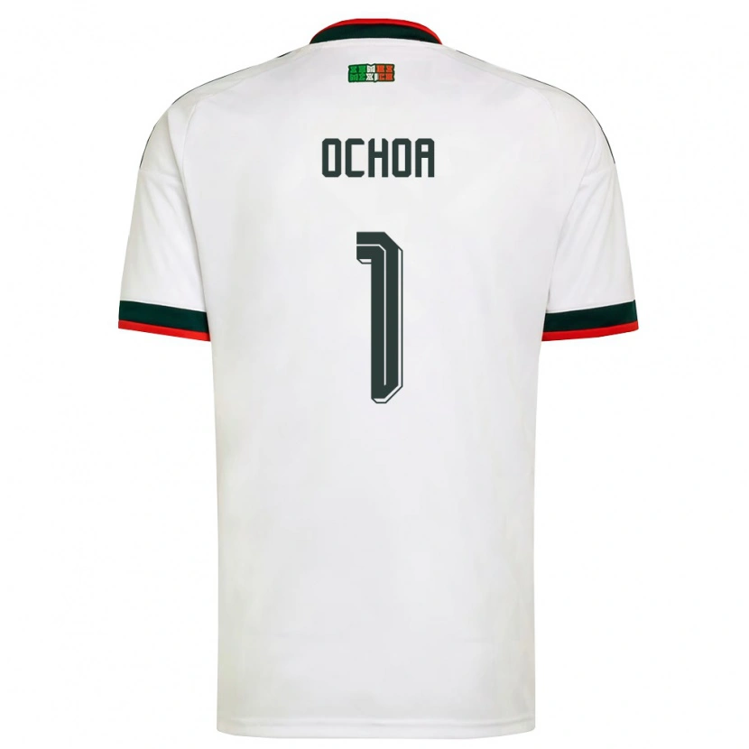 Danxen Män Mexiko Emmanuel Ochoa #1 Vit Burgund Grön Bortatröja Matchtröjor 26-28 Tröjor T-Tröja
