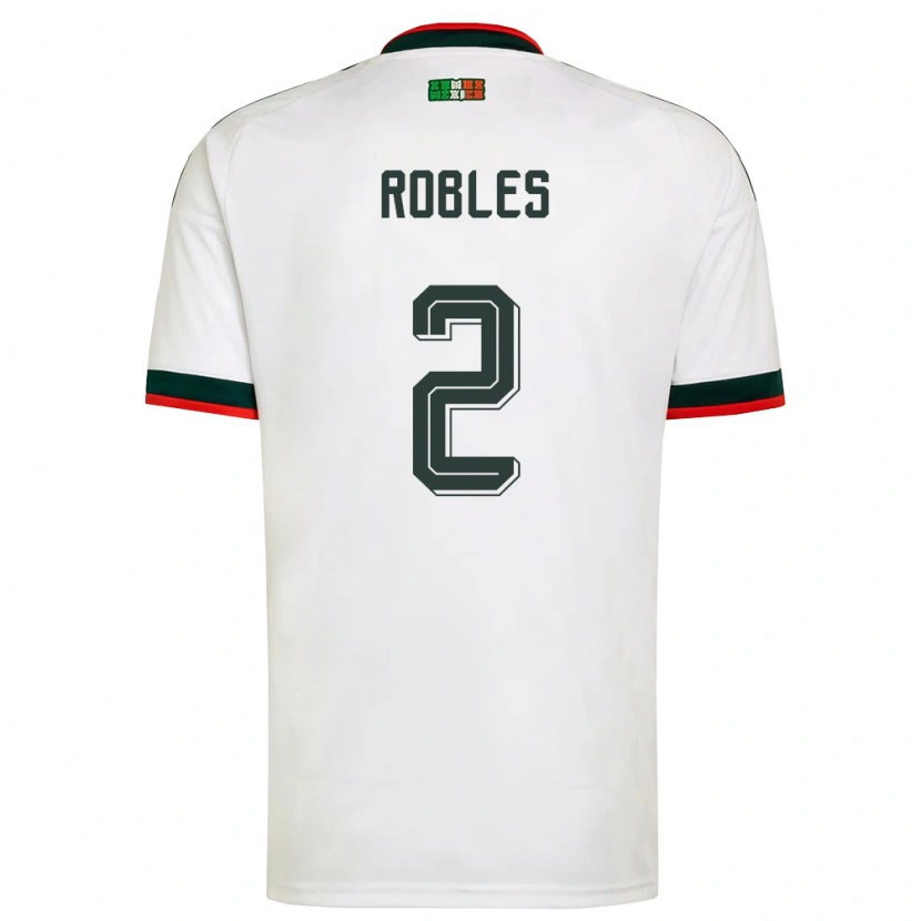Danxen Män Mexiko Kenti Robles #2 Vit Burgund Grön Bortatröja Matchtröjor 26-28 Tröjor T-Tröja