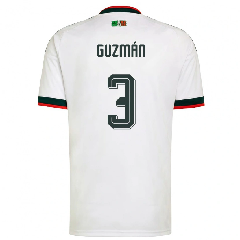 Danxen Män Mexiko Victor Guzman #3 Vit Burgund Grön Bortatröja Matchtröjor 26-28 Tröjor T-Tröja