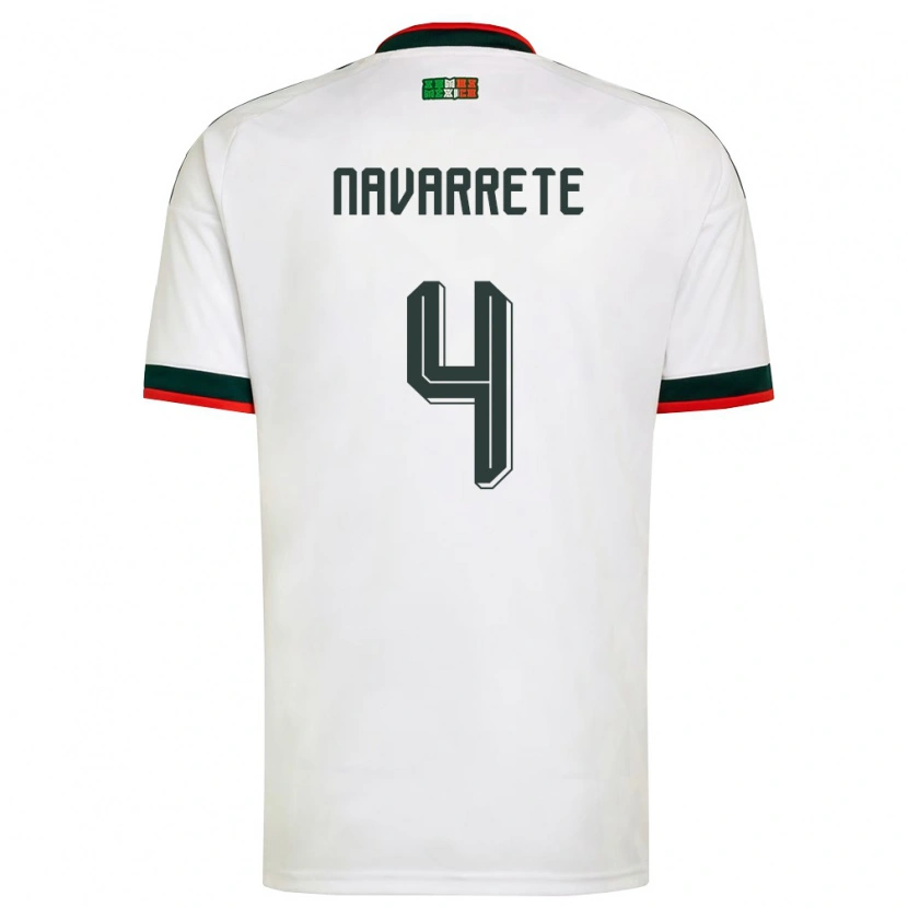 Danxen Män Mexiko Luis Navarrete #4 Vit Burgund Grön Bortatröja Matchtröjor 26-28 Tröjor T-Tröja