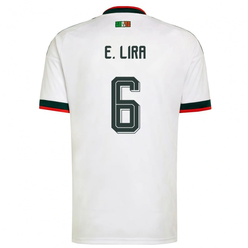 Danxen Män Mexiko Érik Lira #6 Vit Burgund Grön Bortatröja Matchtröjor 26-28 Tröjor T-Tröja