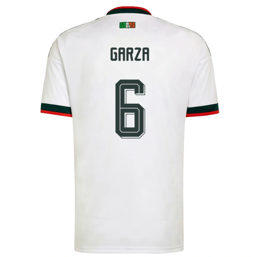 Danxen Män Mexiko César Garza #6 Vit Burgund Grön Bortatröja Matchtröjor 26-28 Tröjor T-Tröja