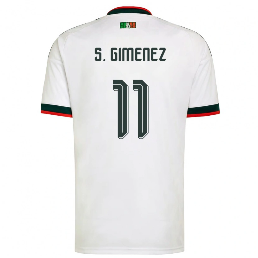 Danxen Män Mexiko Santiago Gimenez #11 Vit Burgund Grön Bortatröja Matchtröjor 26-28 Tröjor T-Tröja