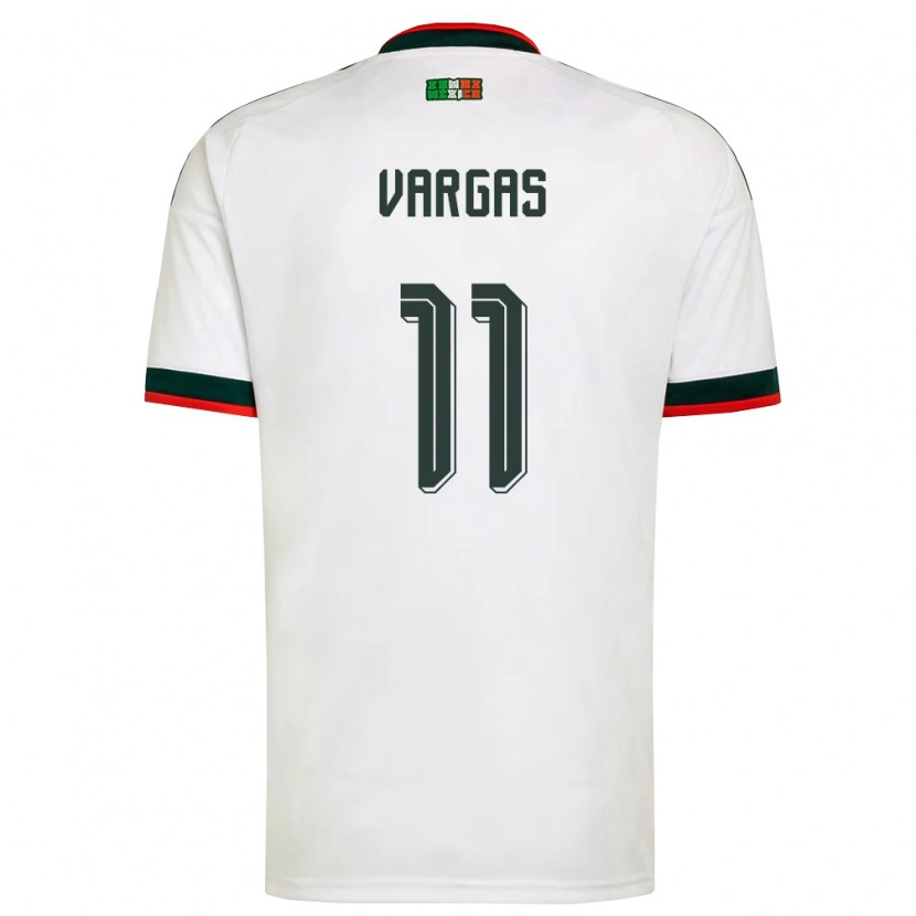 Danxen Män Mexiko Uziel Vargas #11 Vit Burgund Grön Bortatröja Matchtröjor 26-28 Tröjor T-Tröja