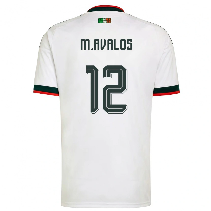 Danxen Män Mexiko Marcelo Ávalos #12 Vit Burgund Grön Bortatröja Matchtröjor 26-28 Tröjor T-Tröja