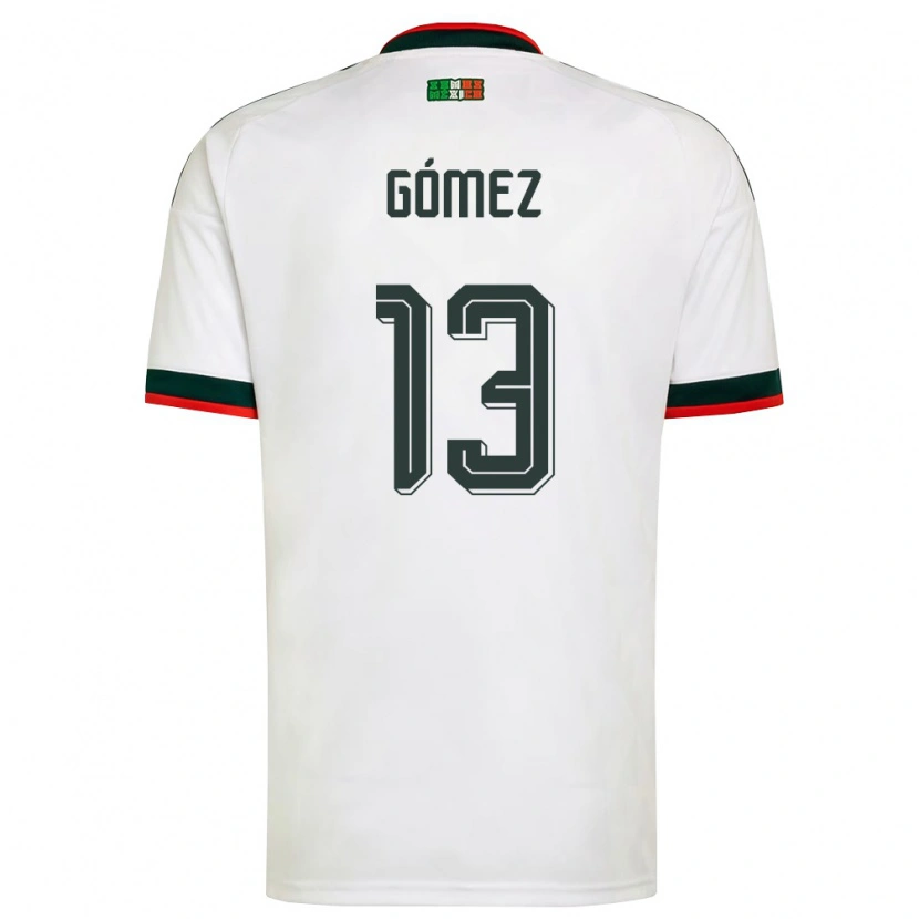 Danxen Män Mexiko Diego Gomez #13 Vit Burgund Grön Bortatröja Matchtröjor 26-28 Tröjor T-Tröja