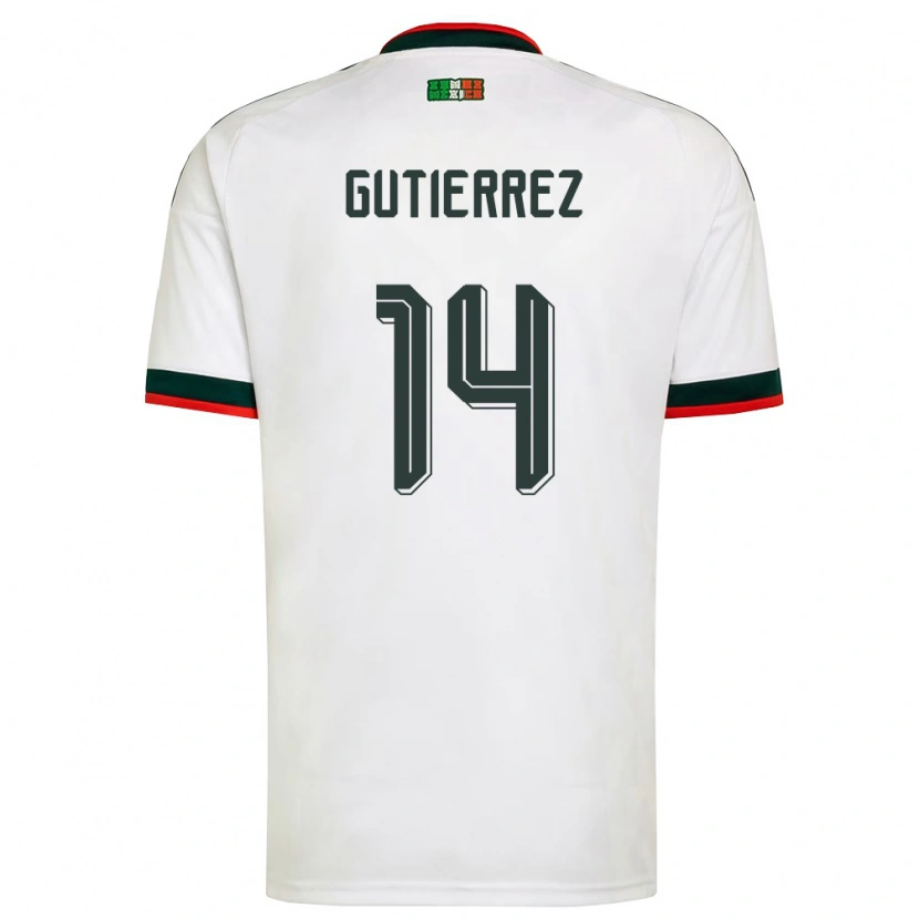 Danxen Män Mexiko Erick Gutierrez #14 Vit Burgund Grön Bortatröja Matchtröjor 26-28 Tröjor T-Tröja