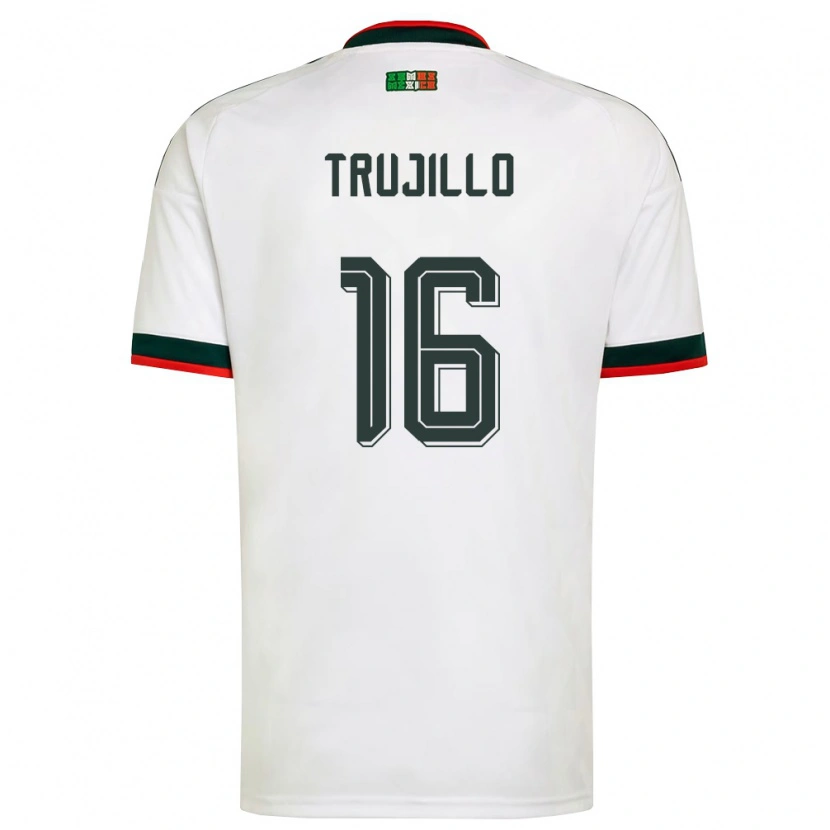 Danxen Män Mexiko Luis Trujillo #16 Vit Burgund Grön Bortatröja Matchtröjor 26-28 Tröjor T-Tröja