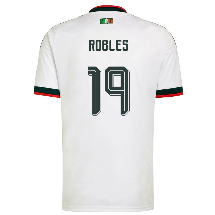 Danxen Män Mexiko Angel Robles #19 Vit Burgund Grön Bortatröja Matchtröjor 26-28 Tröjor T-Tröja