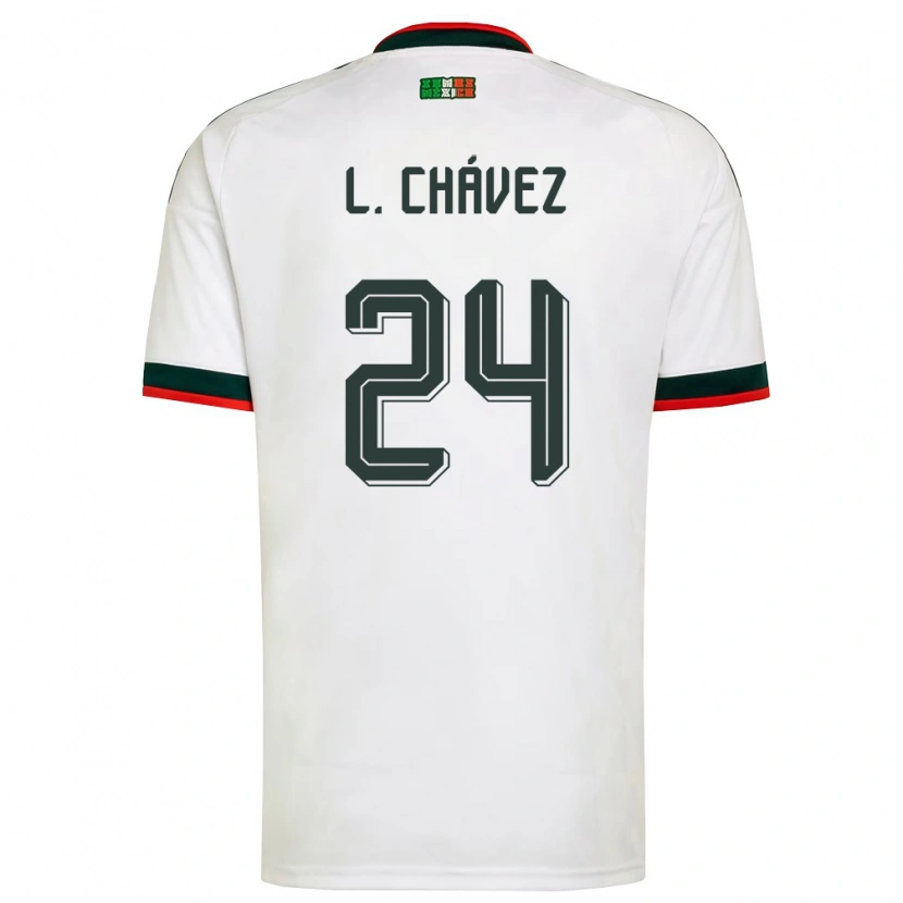 Danxen Män Mexiko Luis Chávez #24 Vit Burgund Grön Bortatröja Matchtröjor 26-28 Tröjor T-Tröja