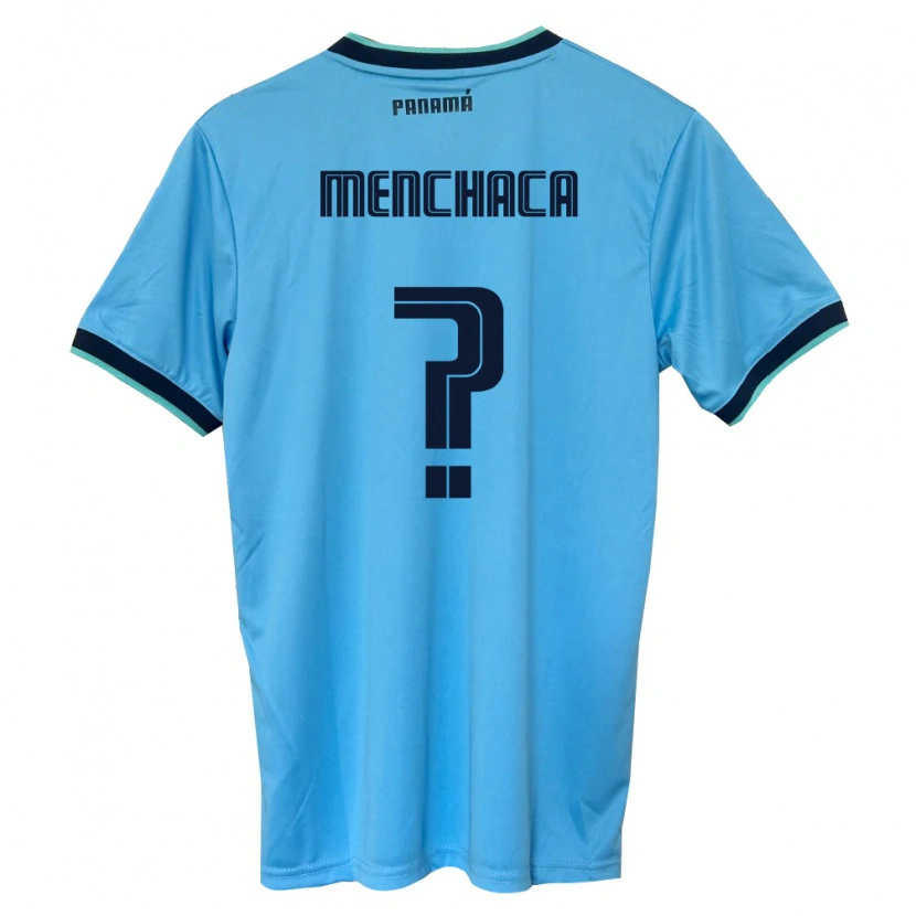 Danxen Män Panama Yamell Menchaca #0 Himmelblå Svart Bortatröja Matchtröjor 26-28 Tröjor T-Tröja