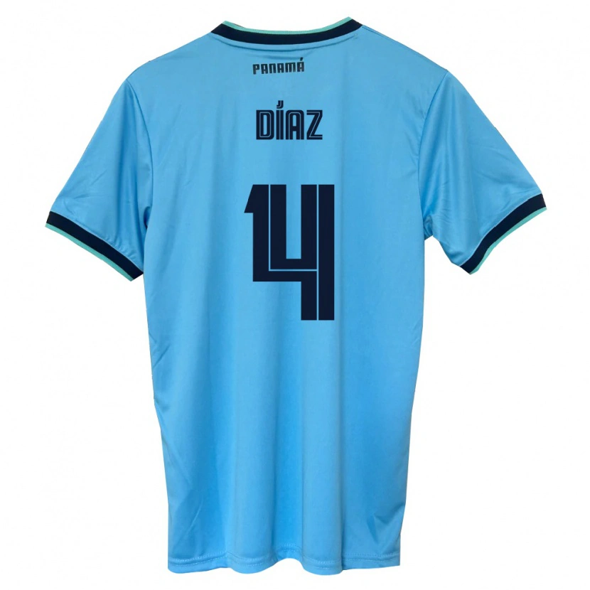 Danxen Män Panama Ángel Díaz #4 Himmelblå Svart Bortatröja Matchtröjor 26-28 Tröjor T-Tröja