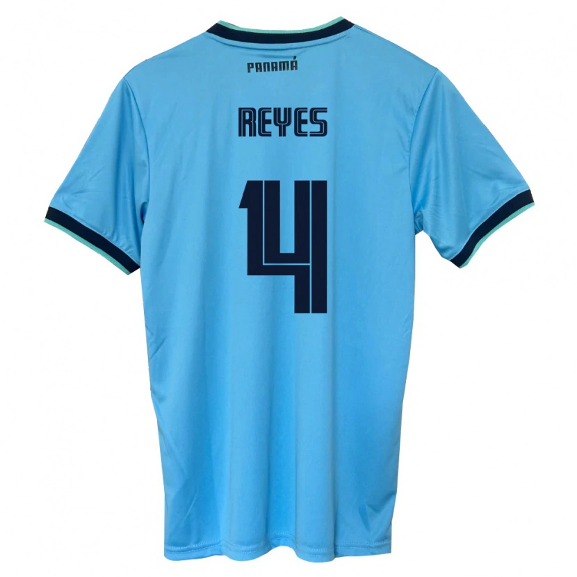 Danxen Män Panama Arián Reyes #4 Himmelblå Svart Bortatröja Matchtröjor 26-28 Tröjor T-Tröja