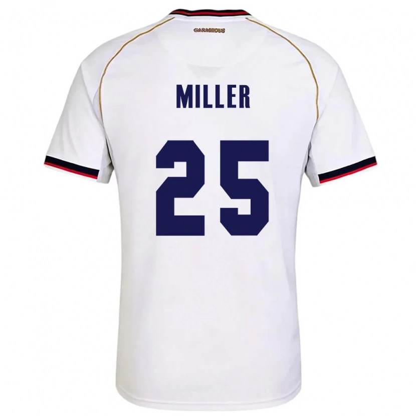 Danxen Män Panama Roderick Miller #25 Vit Röd Bortatröja Matchtröjor 26-28 Tröjor T-Tröja