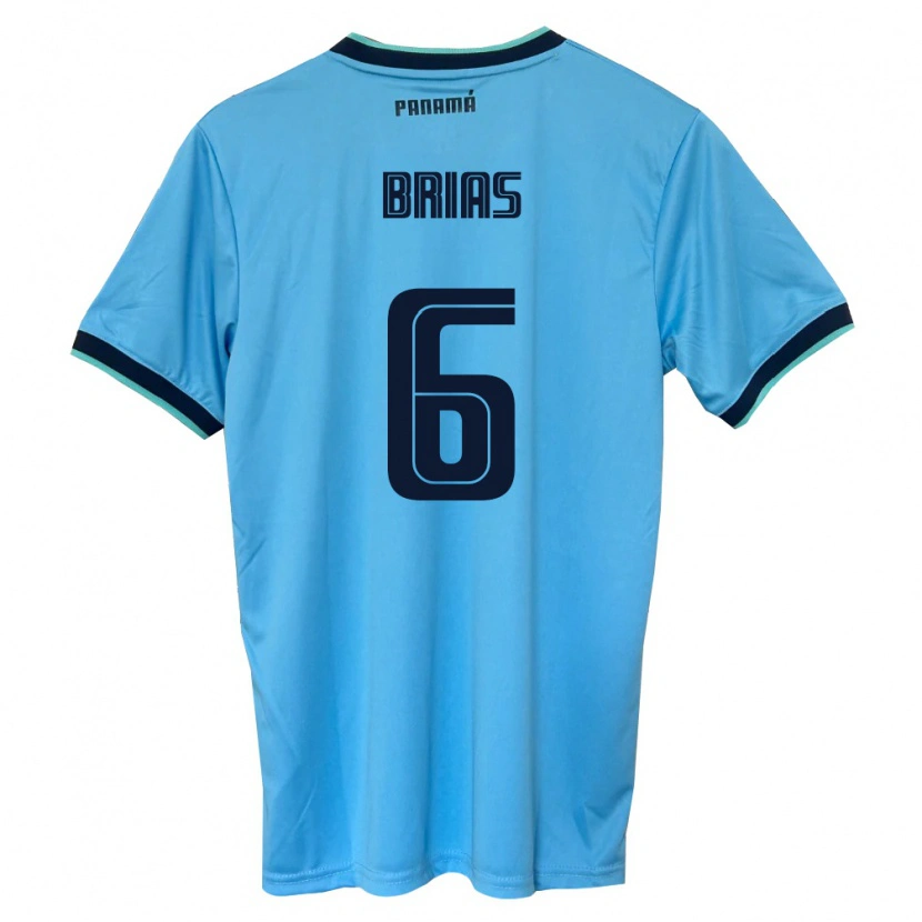 Danxen Män Panama Héctor Brias #6 Himmelblå Svart Bortatröja Matchtröjor 26-28 Tröjor T-Tröja