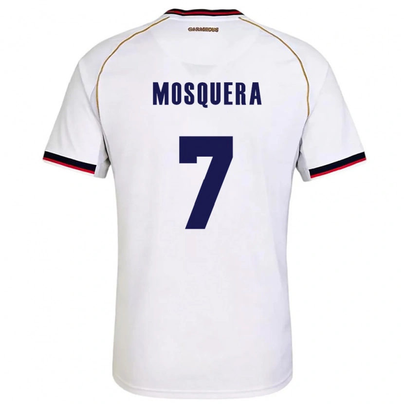 Danxen Män Panama Rafael Mosquera #7 Vit Röd Bortatröja Matchtröjor 26-28 Tröjor T-Tröja