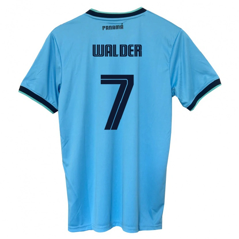 Danxen Män Panama Kevin Walder #7 Himmelblå Svart Bortatröja Matchtröjor 26-28 Tröjor T-Tröja