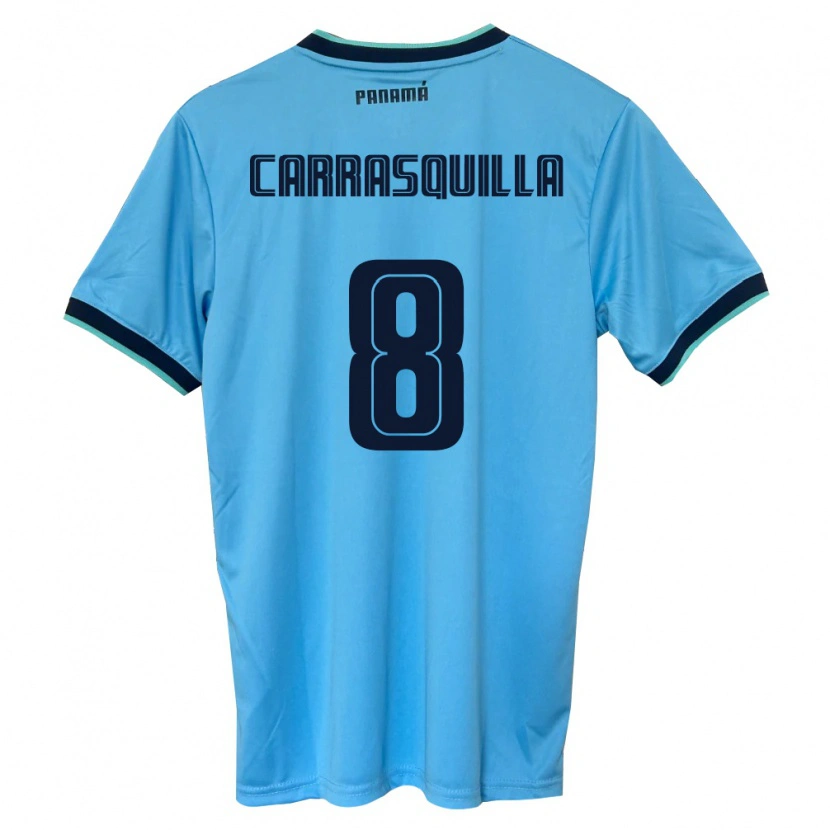 Danxen Män Panama Adalberto Carrasquilla #8 Himmelblå Svart Bortatröja Matchtröjor 26-28 Tröjor T-Tröja