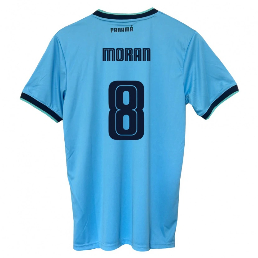Danxen Män Panama Martín Morán #8 Himmelblå Svart Bortatröja Matchtröjor 26-28 Tröjor T-Tröja