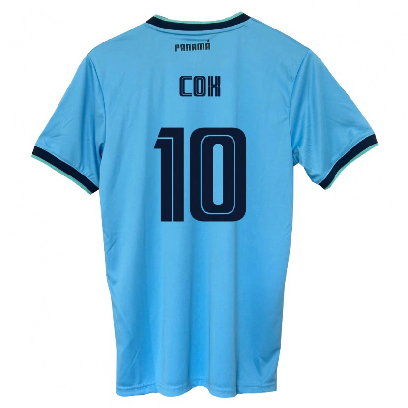 Danxen Män Panama Marta Cox #10 Himmelblå Svart Bortatröja Matchtröjor 26-28 Tröjor T-Tröja