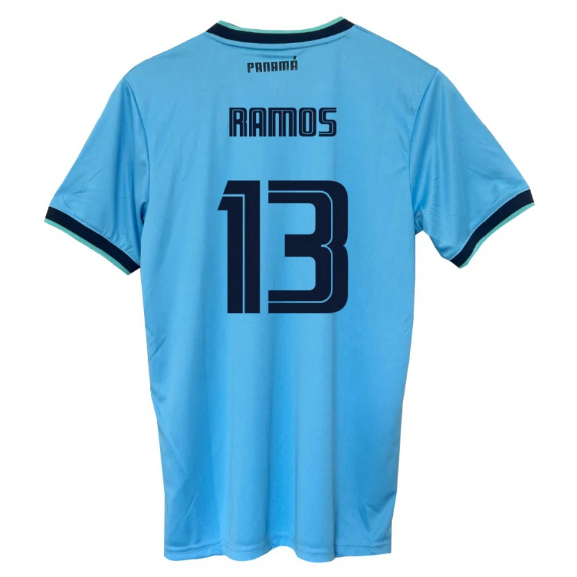 Danxen Män Panama Jiovany Ramos #13 Himmelblå Svart Bortatröja Matchtröjor 26-28 Tröjor T-Tröja