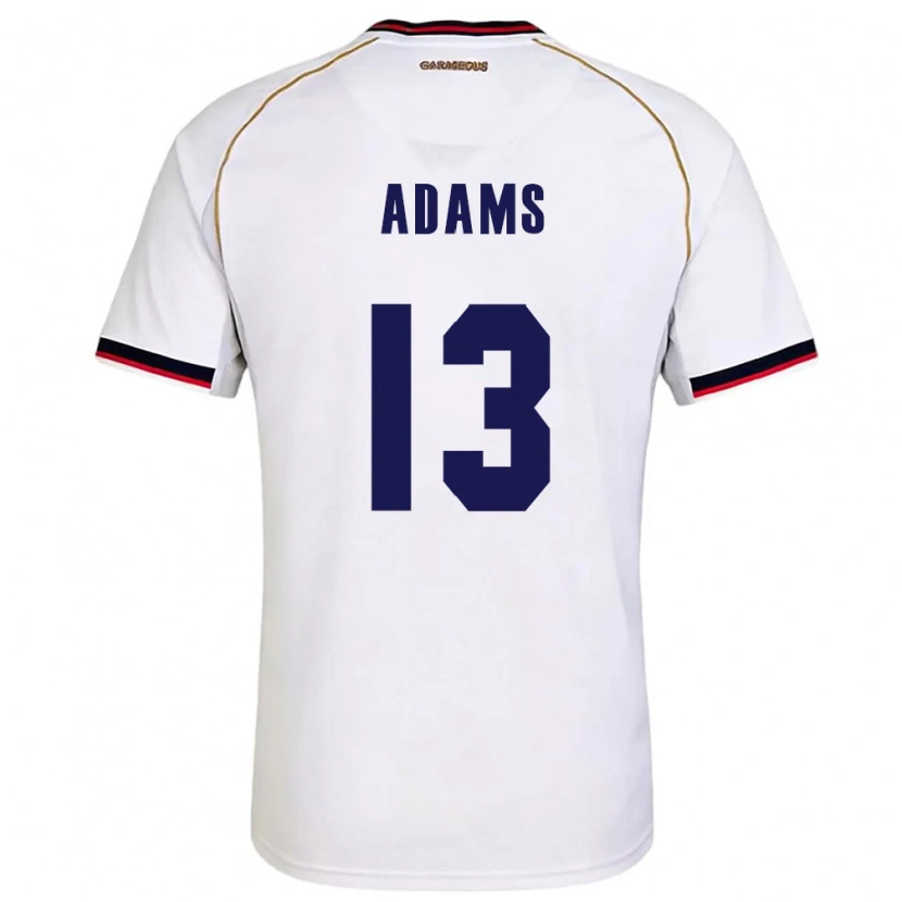 Danxen Män Panama Alberto Adams #13 Vit Röd Bortatröja Matchtröjor 26-28 Tröjor T-Tröja