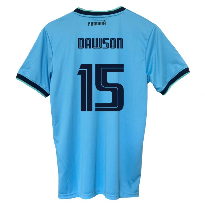 Danxen Män Panama Didier Dawson #15 Himmelblå Svart Bortatröja Matchtröjor 26-28 Tröjor T-Tröja