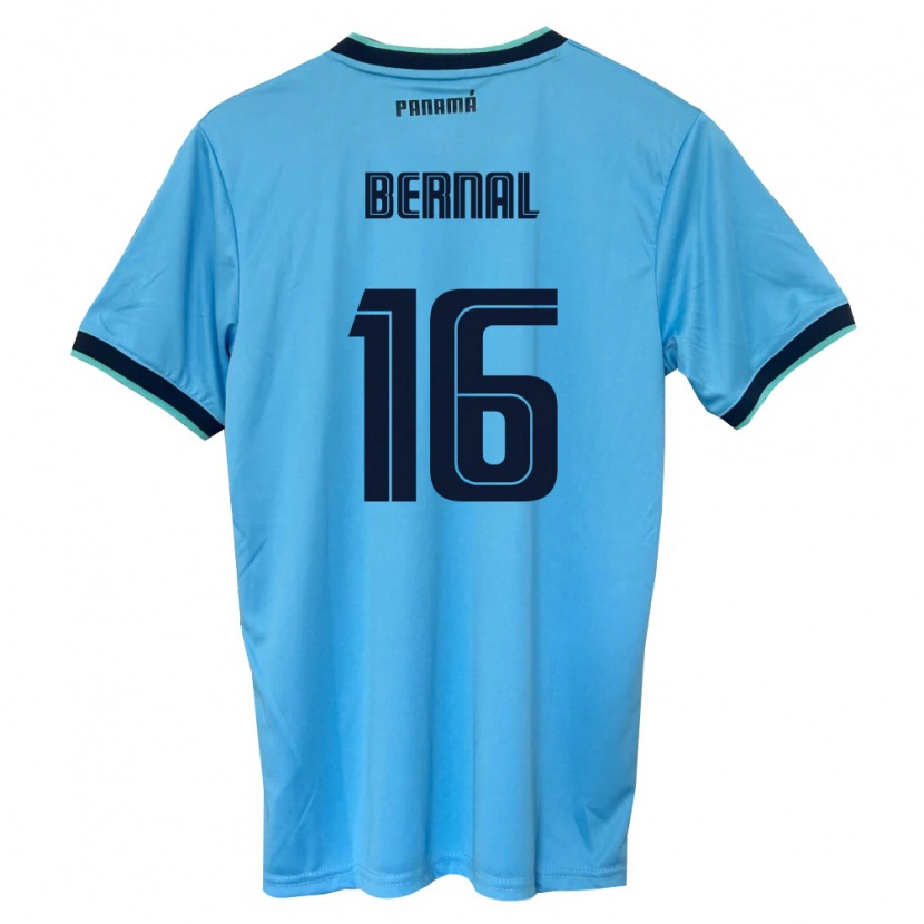 Danxen Män Panama José Bernal #16 Himmelblå Svart Bortatröja Matchtröjor 26-28 Tröjor T-Tröja