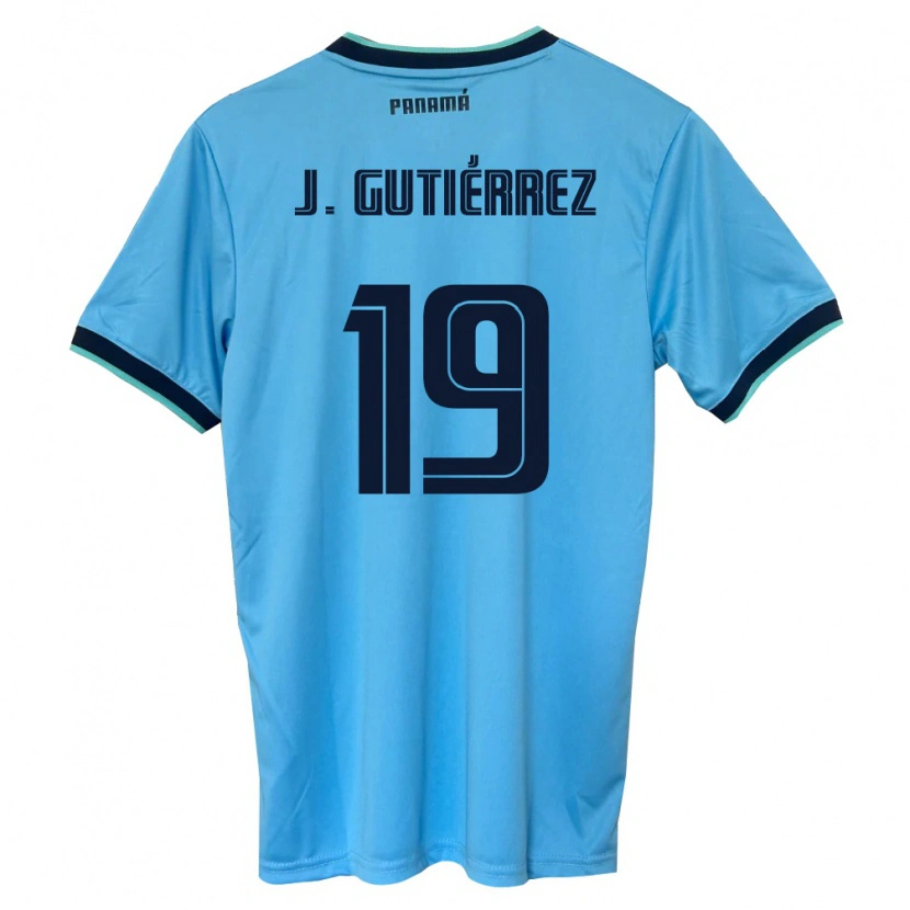 Danxen Män Panama Jorge Gutiérrez #19 Himmelblå Svart Bortatröja Matchtröjor 26-28 Tröjor T-Tröja