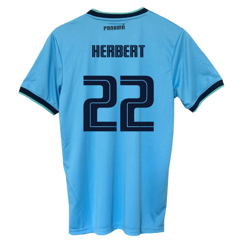 Danxen Män Panama Antony Herbert #22 Himmelblå Svart Bortatröja Matchtröjor 26-28 Tröjor T-Tröja