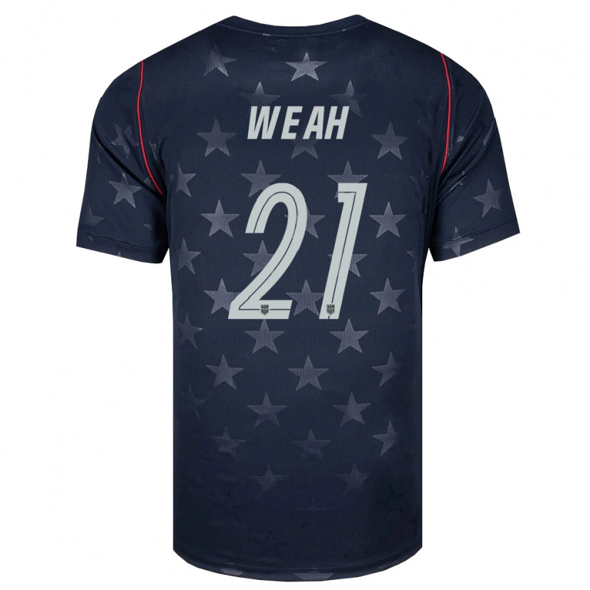 Danxen Män Usa Timothy Weah #21 Svart Vit Röd Bortatröja Matchtröjor 26-28 Tröjor T-Tröja