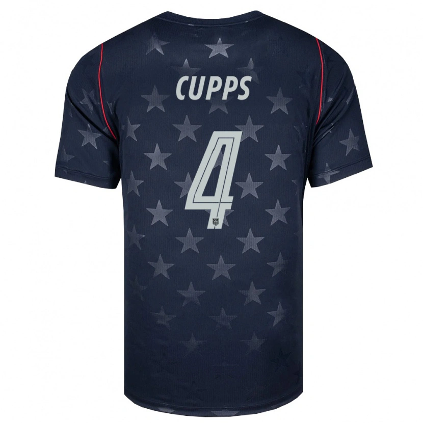 Danxen Män Usa Christopher Cupps #4 Svart Vit Röd Bortatröja Matchtröjor 26-28 Tröjor T-Tröja
