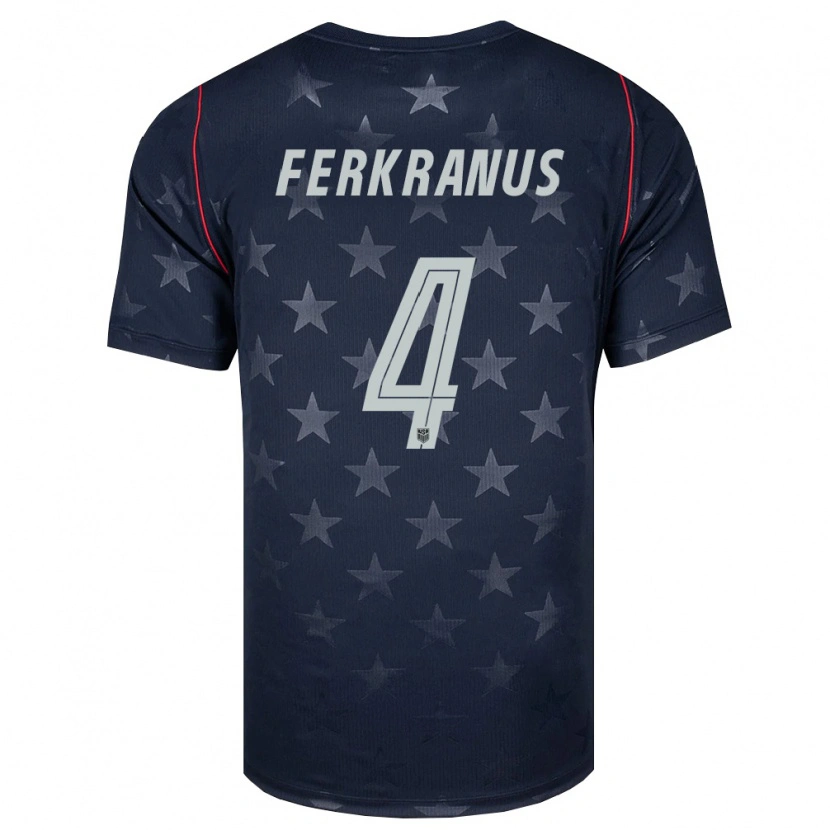 Danxen Män Usa Marcus Ferkranus #4 Svart Vit Röd Bortatröja Matchtröjor 26-28 Tröjor T-Tröja