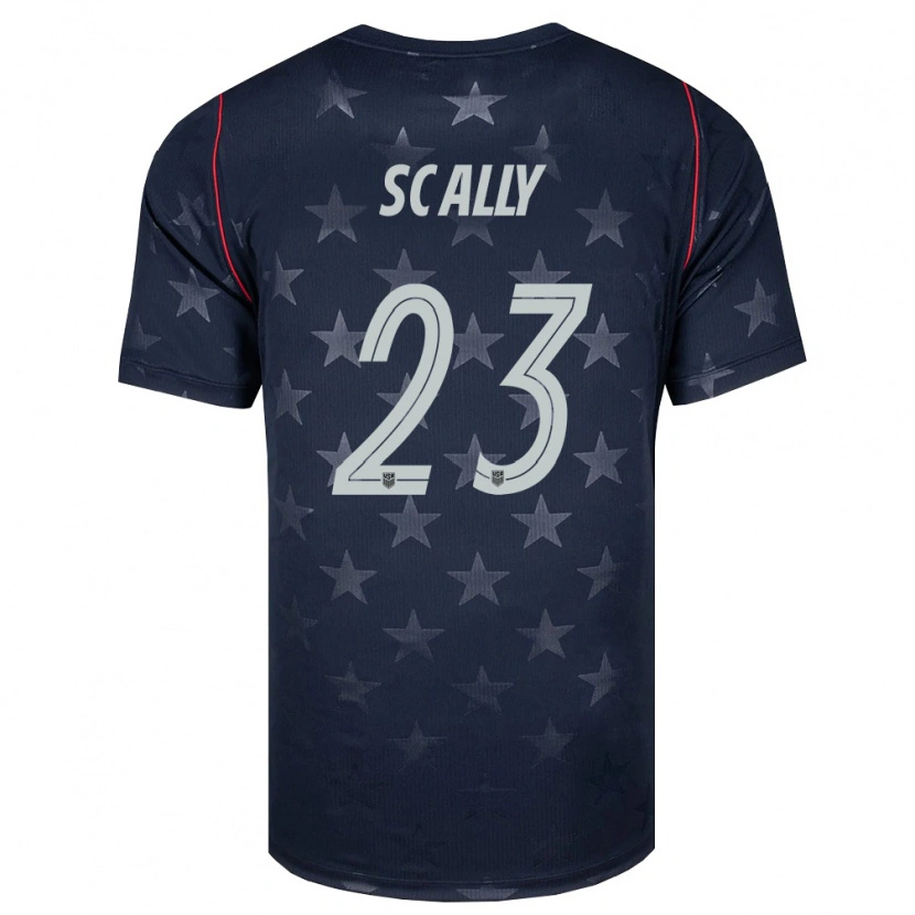 Danxen Män Usa Joe Scally #23 Svart Vit Röd Bortatröja Matchtröjor 26-28 Tröjor T-Tröja
