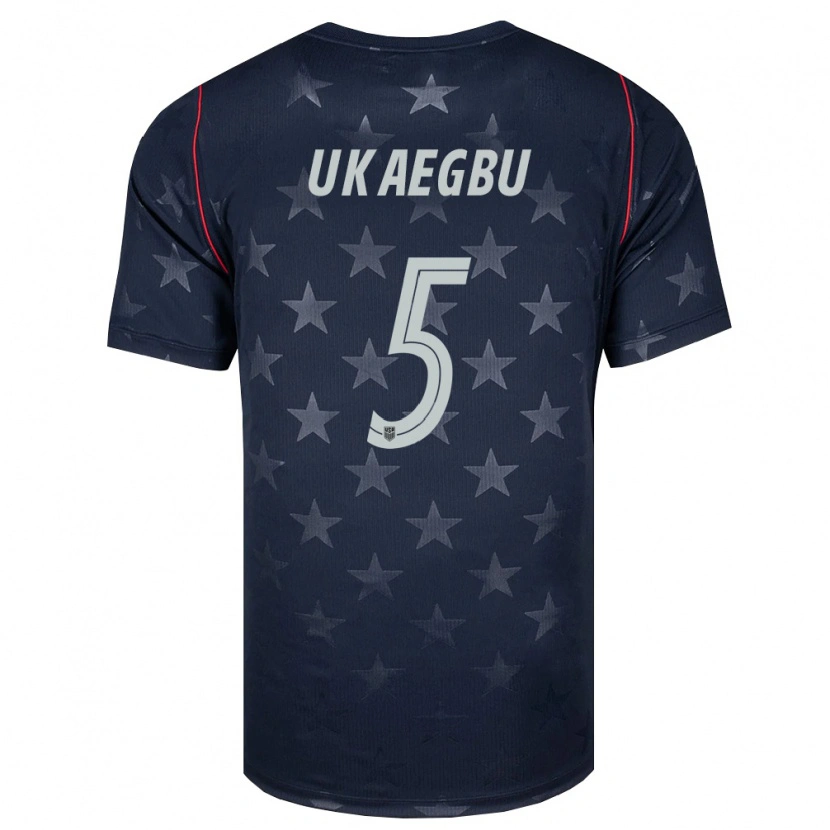 Danxen Män Usa Chibuike Ukaegbu #5 Svart Vit Röd Bortatröja Matchtröjor 26-28 Tröjor T-Tröja