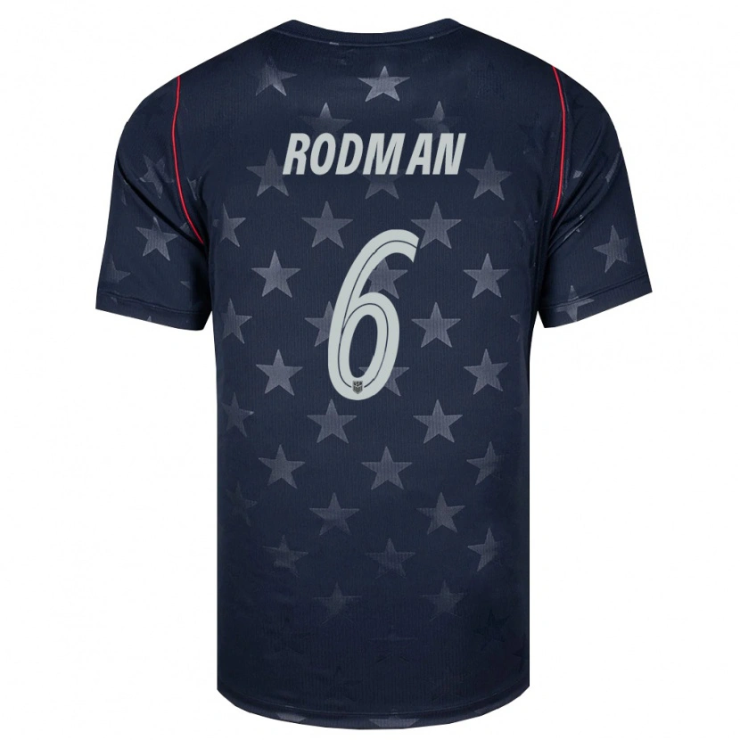 Danxen Män Usa Trinity Rodman #6 Svart Vit Röd Bortatröja Matchtröjor 26-28 Tröjor T-Tröja