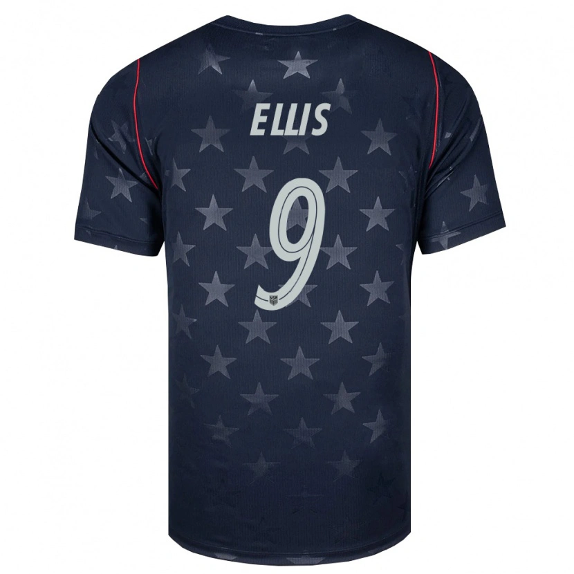 Danxen Män Usa Justin Ellis #9 Svart Vit Röd Bortatröja Matchtröjor 26-28 Tröjor T-Tröja