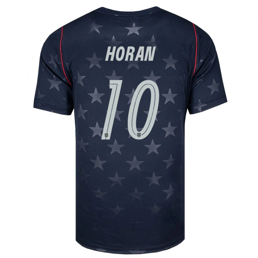 Danxen Män Usa Lindsey Horan #10 Svart Vit Röd Bortatröja Matchtröjor 26-28 Tröjor T-Tröja