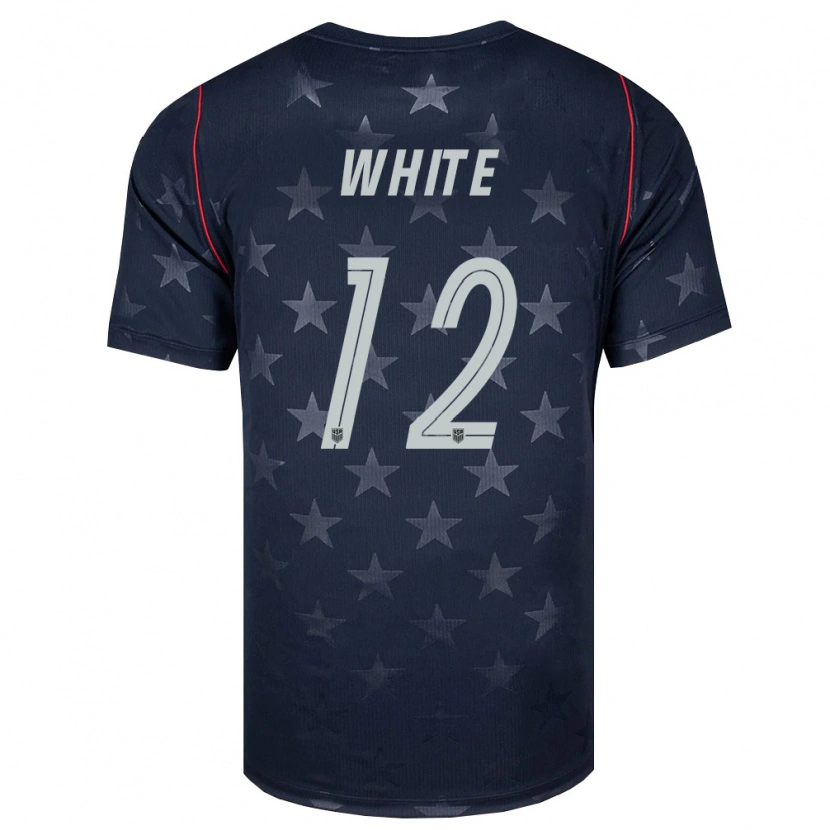 Danxen Män Usa Matthew White #12 Svart Vit Röd Bortatröja Matchtröjor 26-28 Tröjor T-Tröja