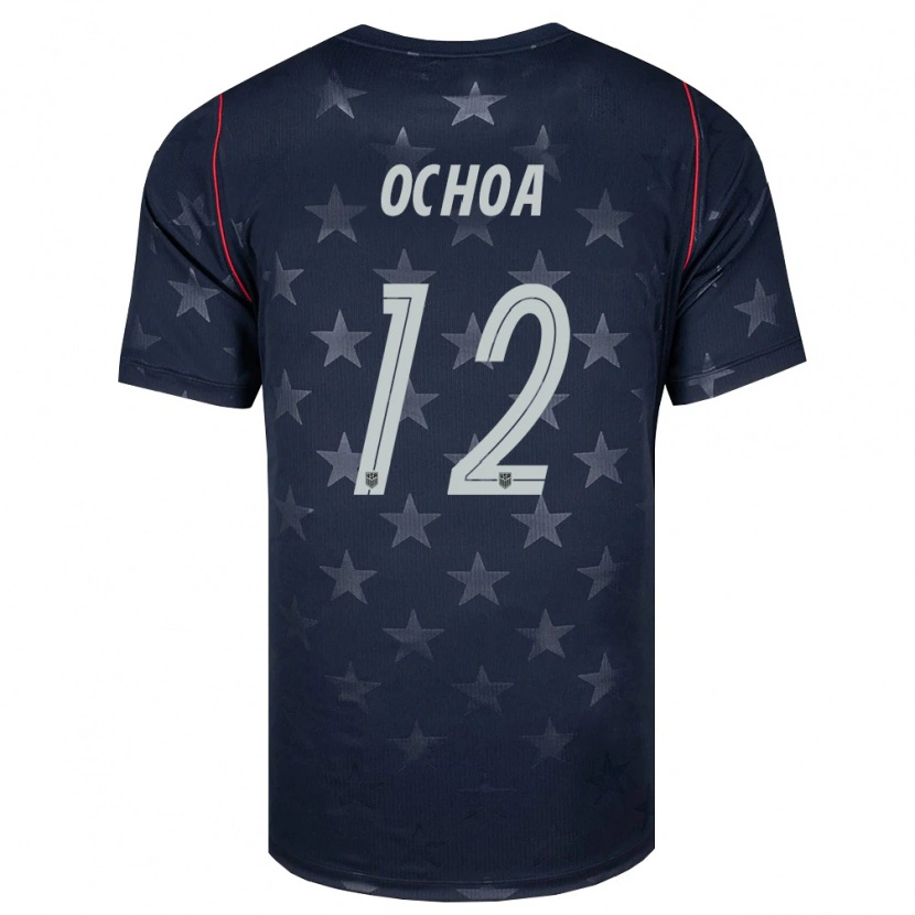 Danxen Män Usa Emmanuel Ochoa #12 Svart Vit Röd Bortatröja Matchtröjor 26-28 Tröjor T-Tröja