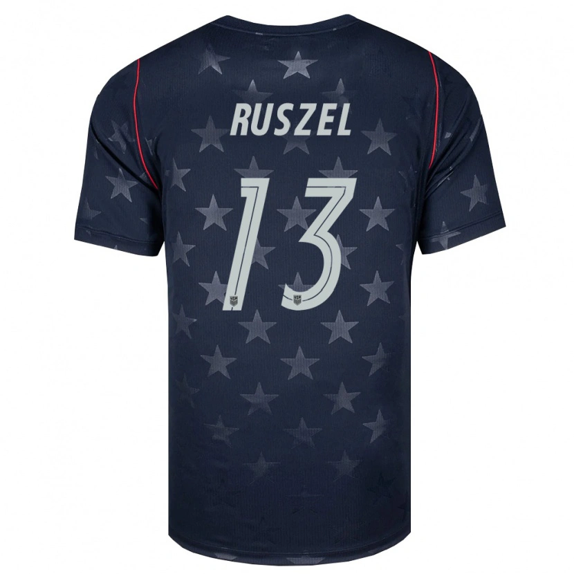 Danxen Män Usa Marcel Ruszel #13 Svart Vit Röd Bortatröja Matchtröjor 26-28 Tröjor T-Tröja